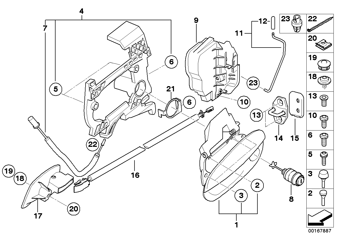 Genuine BMW 51217197319 E85 E86 Lock With Code, Left (Inc. Z4) | ML Performance US Car Parts