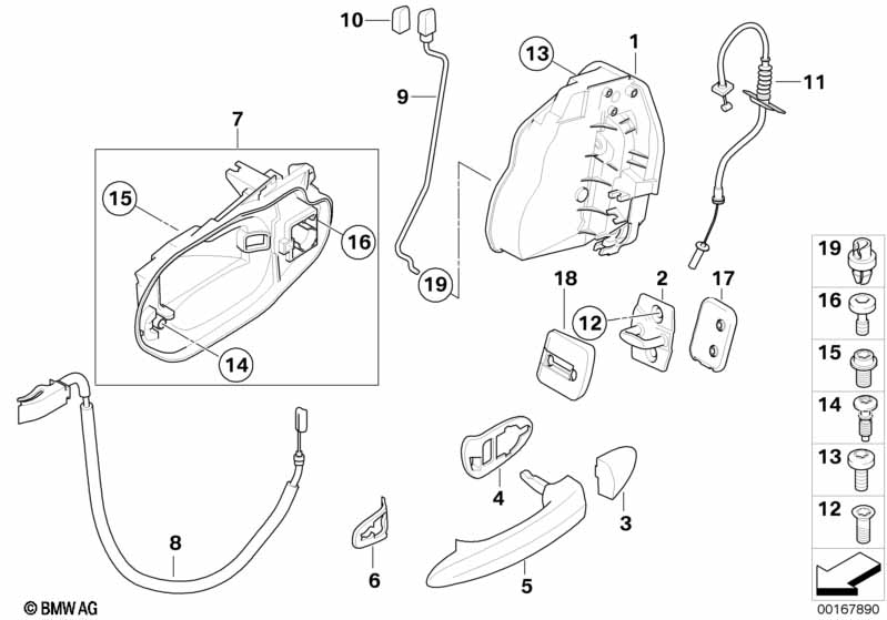 Genuine BMW 51203330987 E83 E83 Rear Door Handle Bowden Cable (Inc. X3 3.0si) | ML Performance UK Car Parts