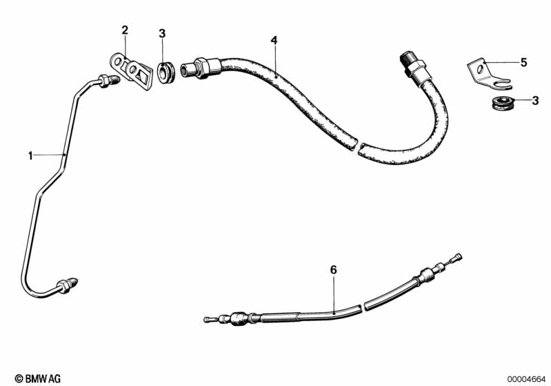 Genuine BMW 32731234400 Brake Cable Assembly L=653MM,D=6MM (Inc. R75/6, R90S & R90/6) | ML Performance EU Car Parts