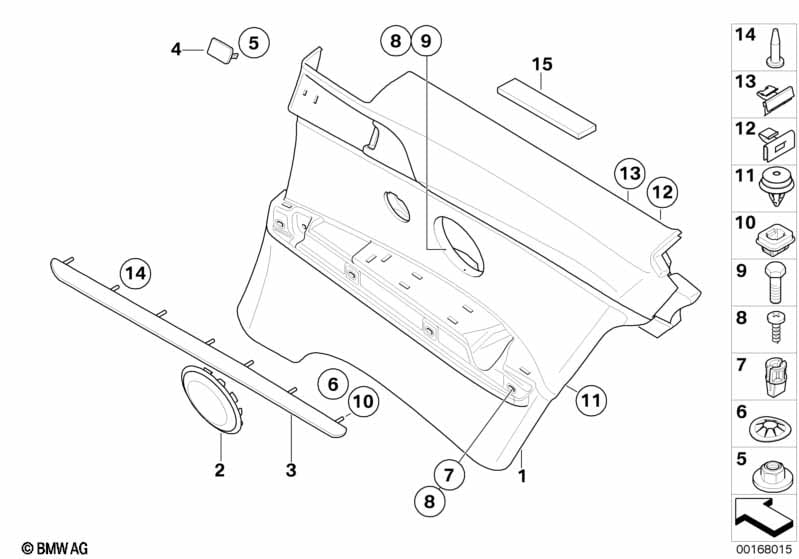 Lateral trim panel rear