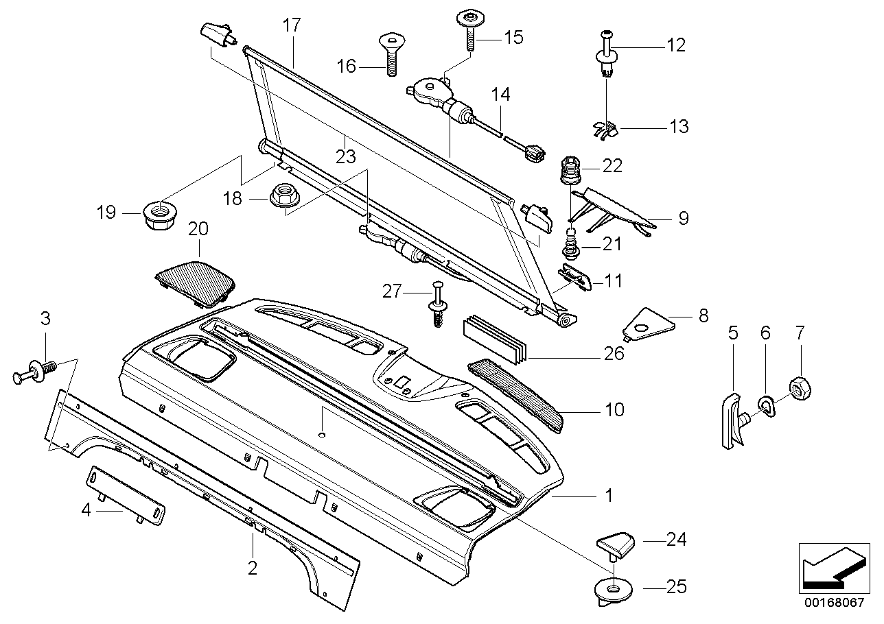 Genuine BMW 51462693630 E39 Parcel Shelf, Leather SCHWARZ (Inc. M5) | ML Performance UK Car Parts