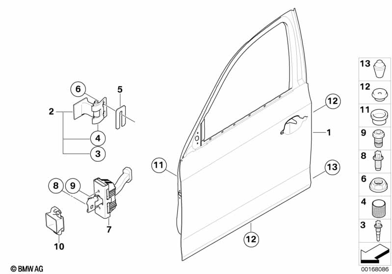 Front door-hinge/door brake