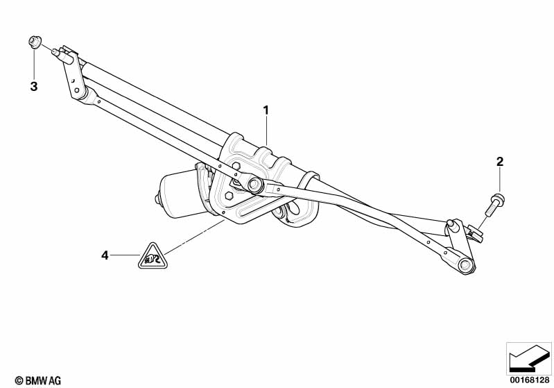 Linkage for wiper system with motor