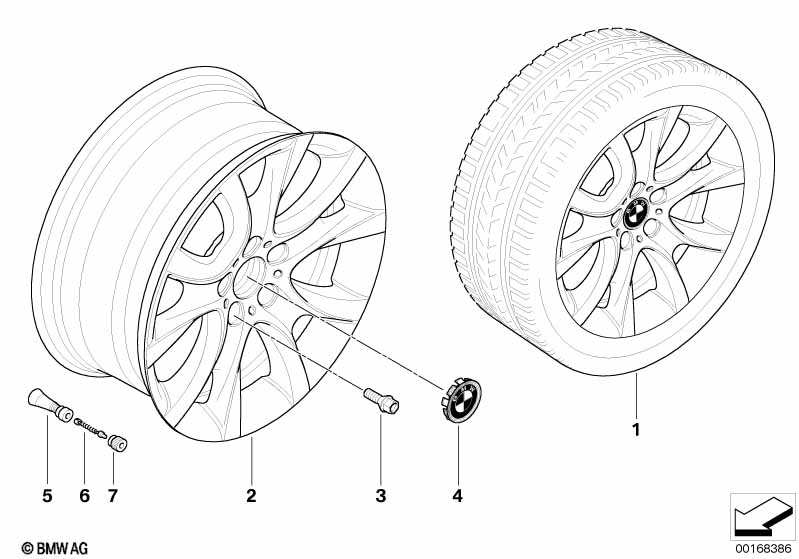 BMW light alloy wheel, V-spoke 257