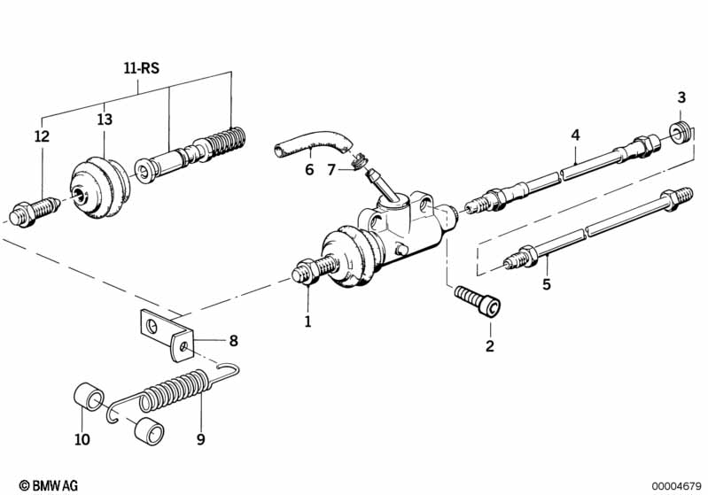 Rear brake master cylinder