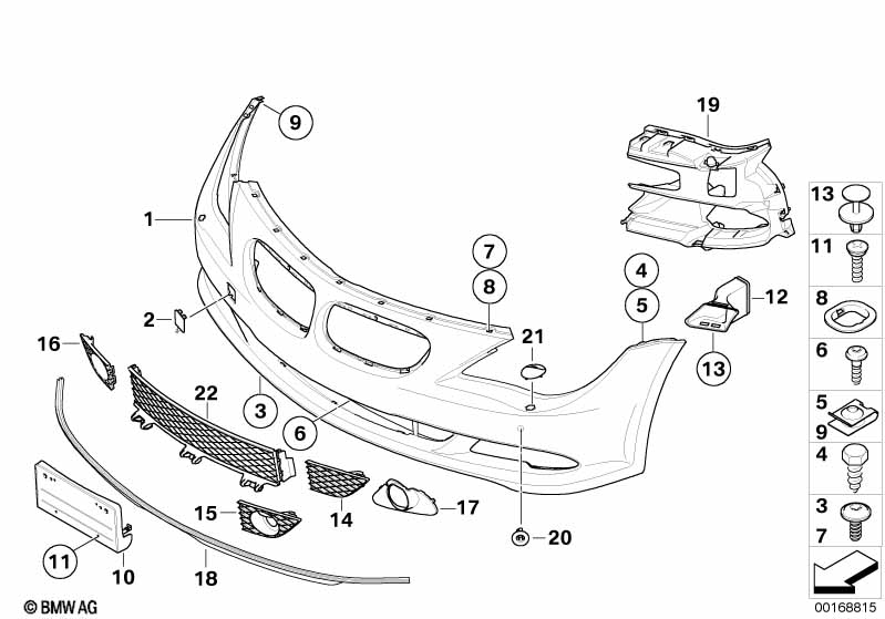Genuine BMW 51117184688 E63 E64 TriCover, Bumper, Primed, Front PDC (Inc. 650i) | ML Performance EU Car Parts