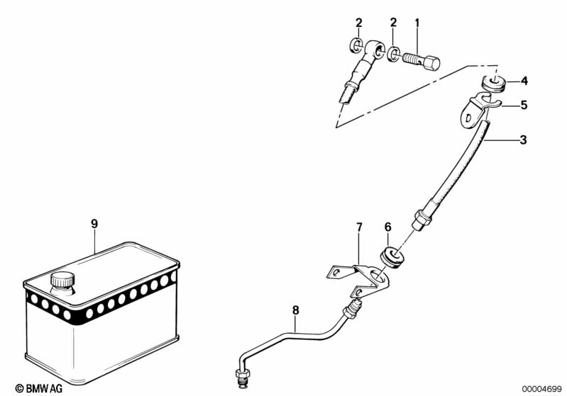 Genuine BMW 34321454581 Brake Hose L=840mm (Inc. R 65 RT) | ML Performance EU Car Parts