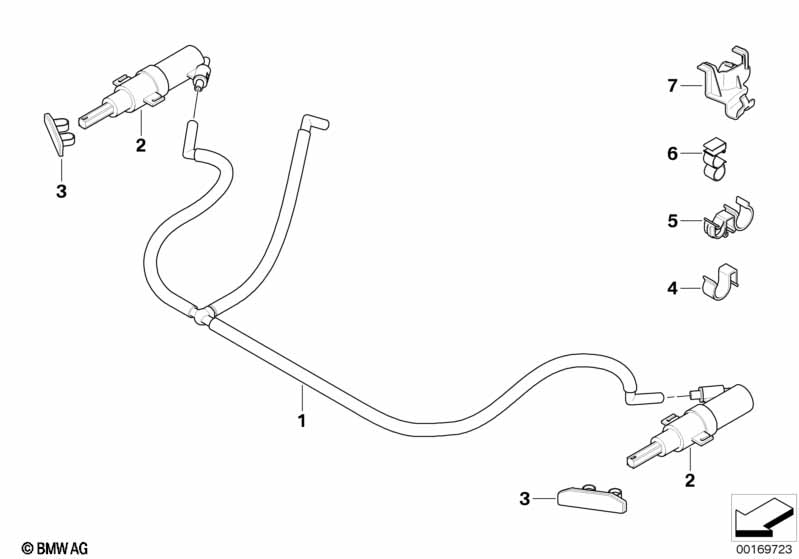 Single parts for head lamp cleaning
