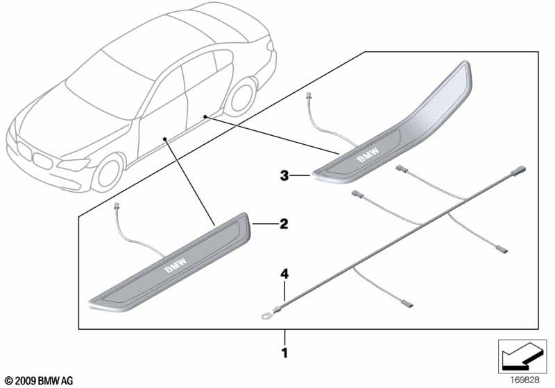 Genuine BMW 51477181015 TriCover For Door Sill, Lighted, Front (Inc. 730Ld, 750iX & 750LiS) | ML Performance EU Car Parts