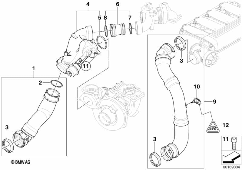 Intake manifold-supercharg.air duct/AGR