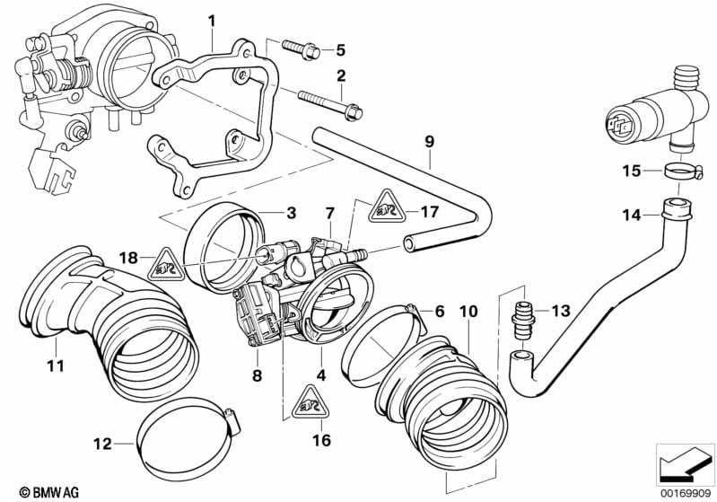 Secondary throttle housing tube ASC