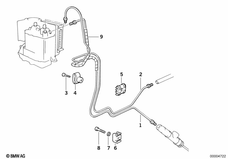 Brake pipe rear ABS