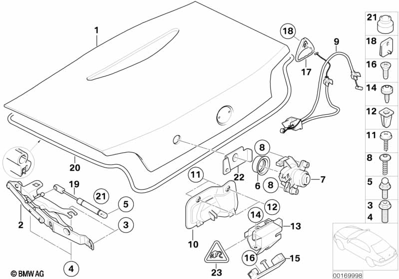 Genuine BMW 51247072613 E85 Bowden Cable, Emergency Unlocking (Inc. Z4) | ML Performance UK Car Parts