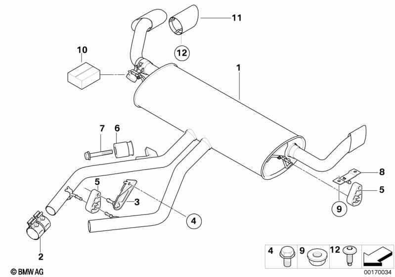 Genuine BMW 18307576340 E71 Rear Muffler (Inc. X6 35iX) | ML Performance EU Car Parts