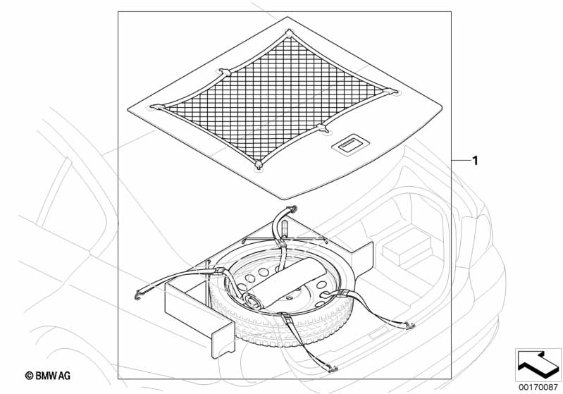 Trunk storage for spare tire