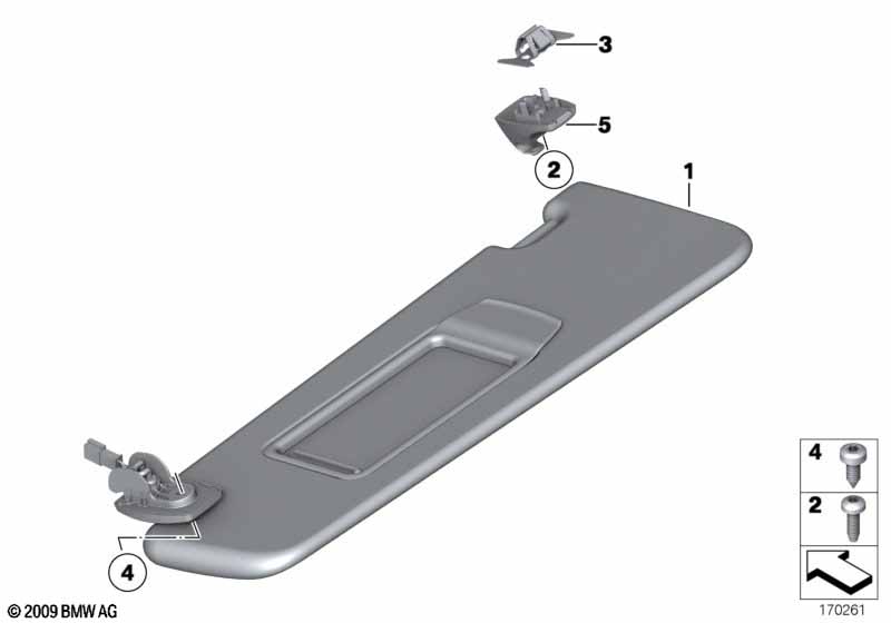 Genuine BMW 51167903770 Right Sun Visor Make-Up Lamp ANTHRAZIT (Inc. Alpina B7, 740LiX & Alpina B7L) | ML Performance EU Car Parts