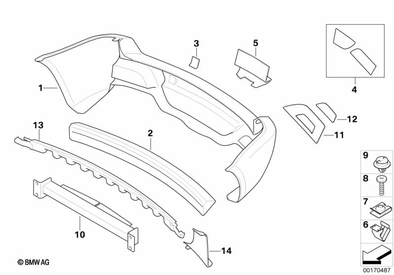 Trim panel,bumper,rear, aerod.pckage I