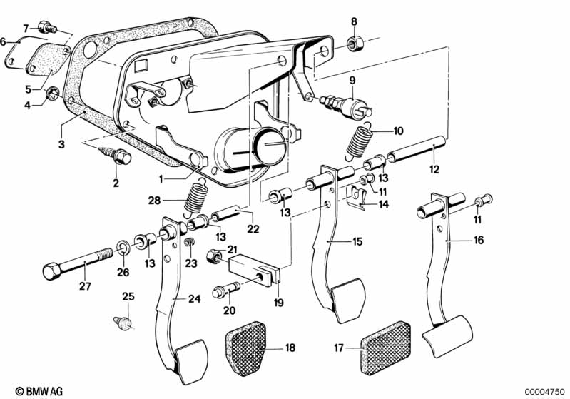Pedals/stop light switch