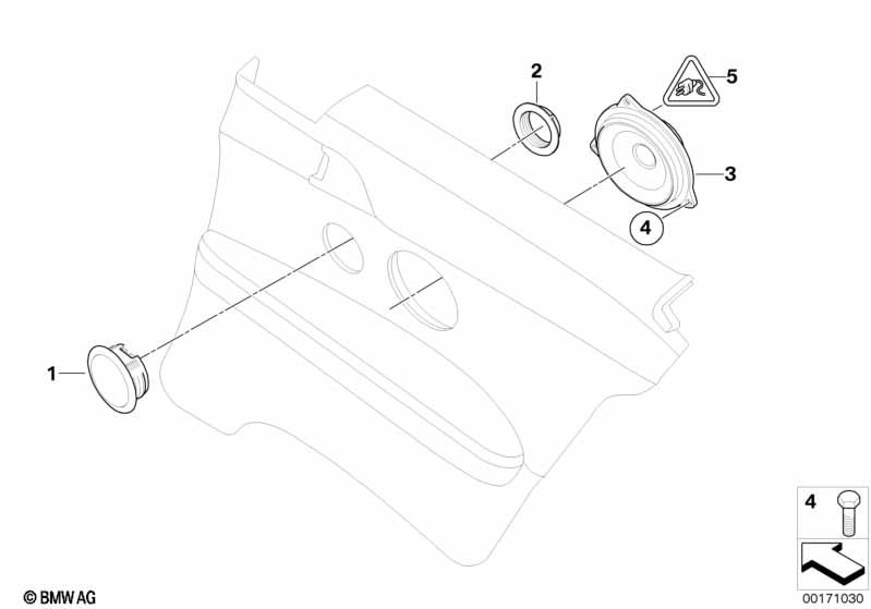 Genuine BMW 65139130441 E88 Top-Hifi Loudspeaker Tweeter SCHWARZ (Inc. 128i, 125i & 123d) | ML Performance EU Car Parts