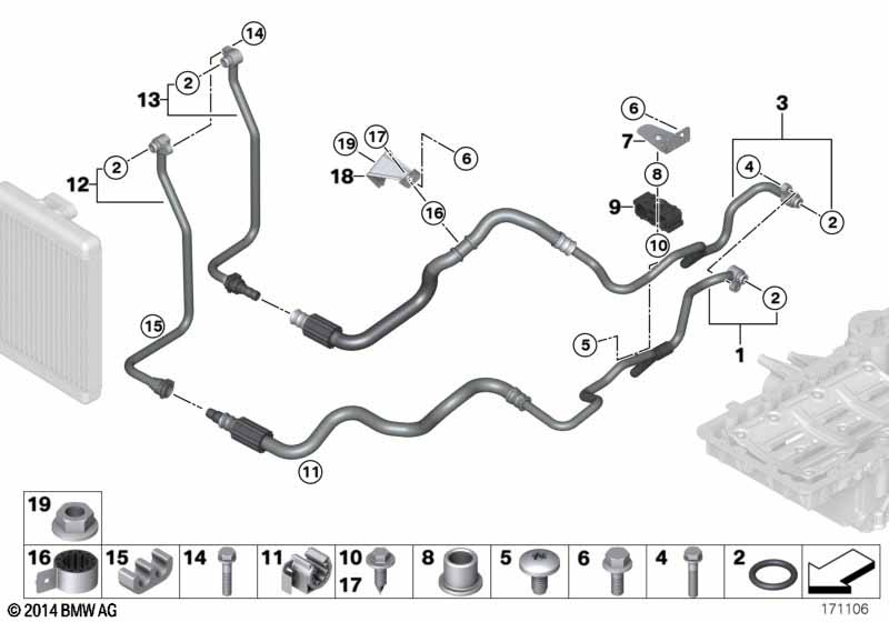 Genuine BMW 17227576397 E70 E71 Oil Cooling Pipe Outlet (Inc. X5 50iX, X6 50iX & X6 M) | ML Performance EU Car Parts