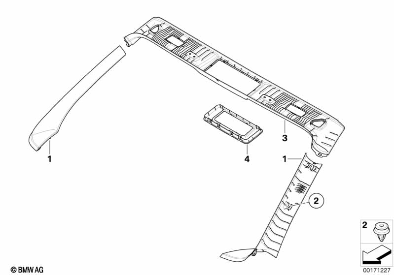 Trim panel A-column/Int.windshield panel