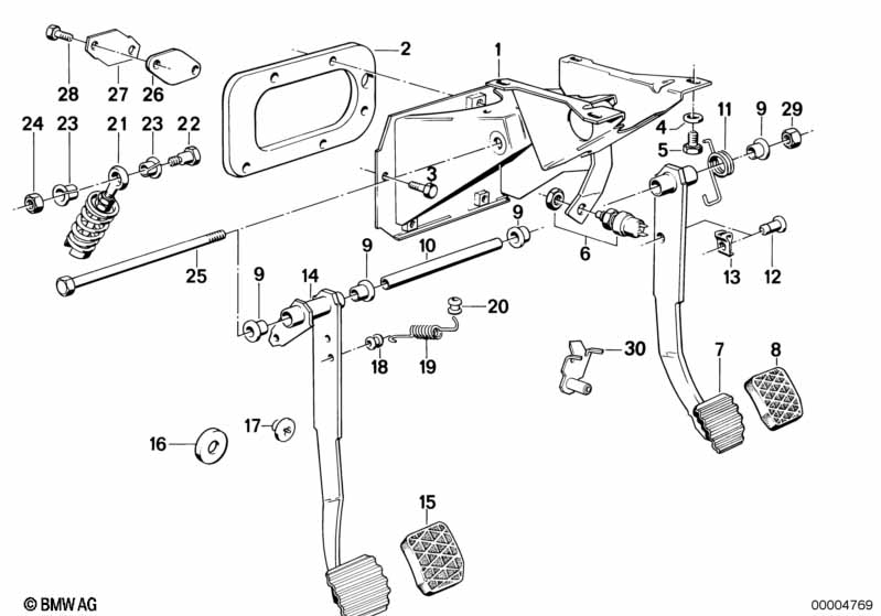 Pedals/stop light switch