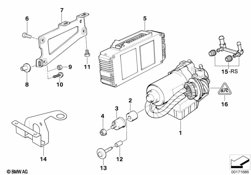 Hydro unit ABS/ASC/control unit/support