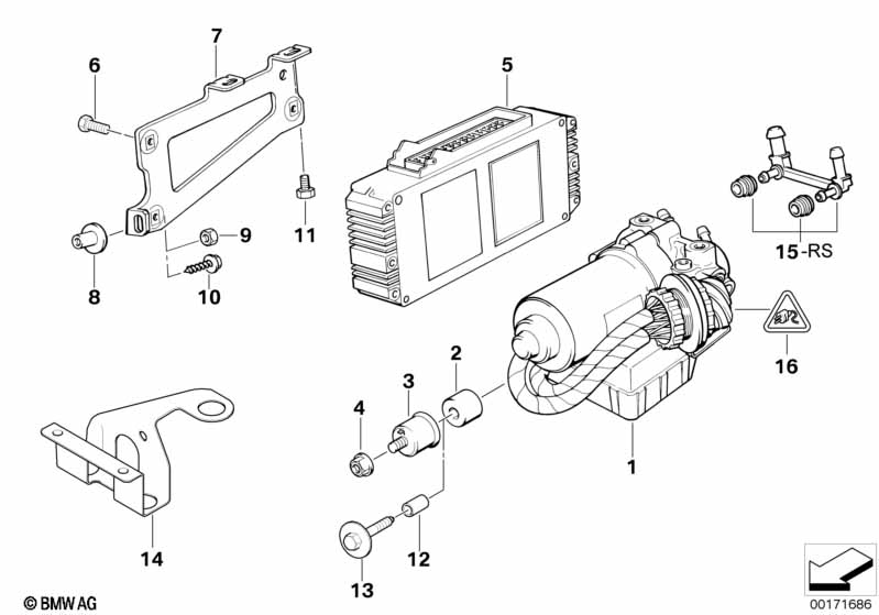 Hydro unit ABS/ASC/control unit/support