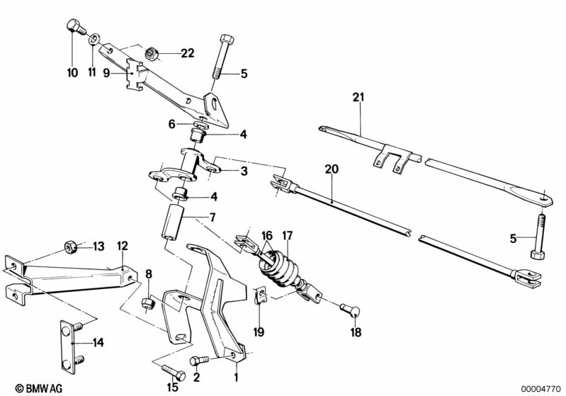 Foot controls/deflection rod