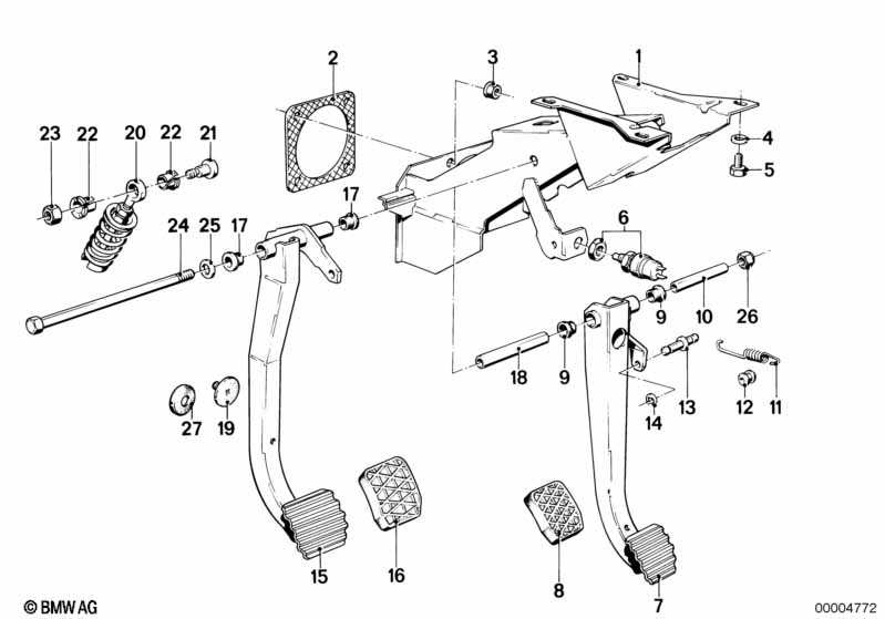 Pedals/stop light switch