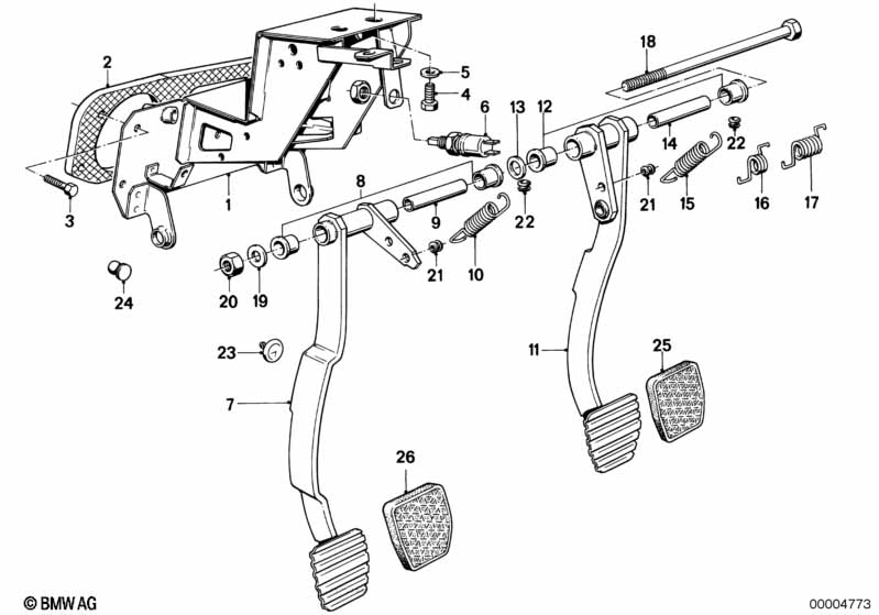 Pedals/stop light switch