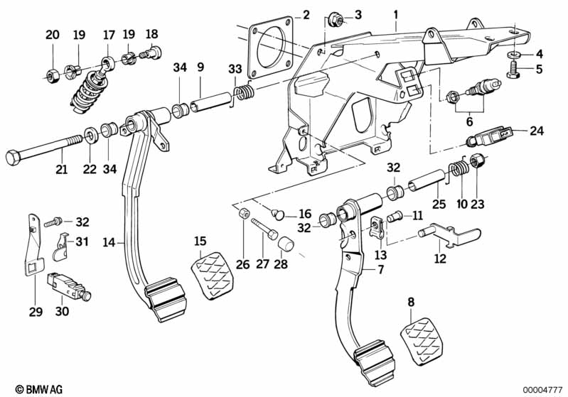 Pedals/stop light switch