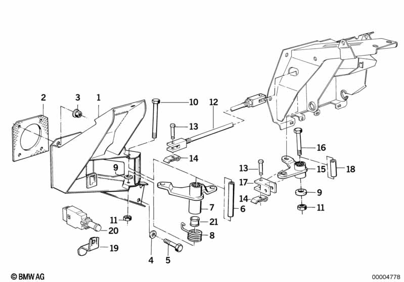 Foot controls/deflection rod