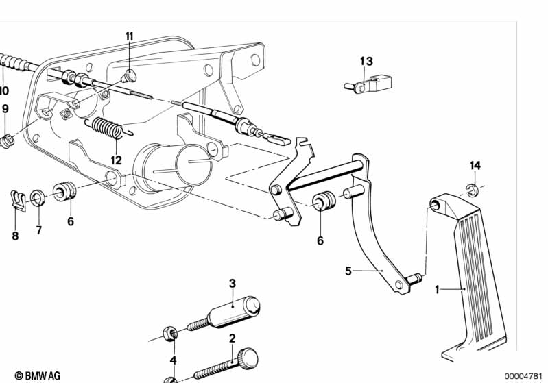 Genuine BMW 35411105414 E21 E12 E24 Accelerator Pedal Assy (Inc. 518, 3.0SBav & 3.0CSiL) | Duco Car Parts UK Car Parts