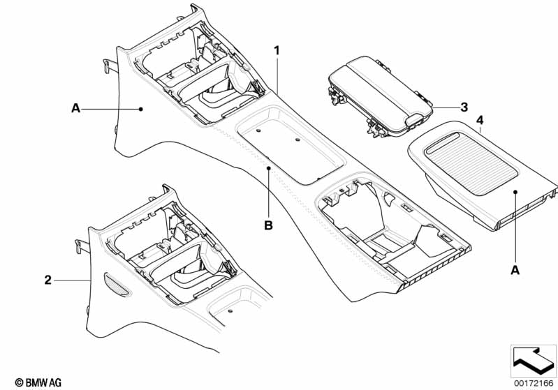 Individual console, rear