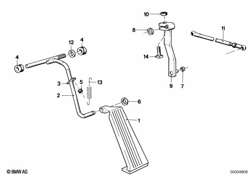 Accelerator pedal/rod assy