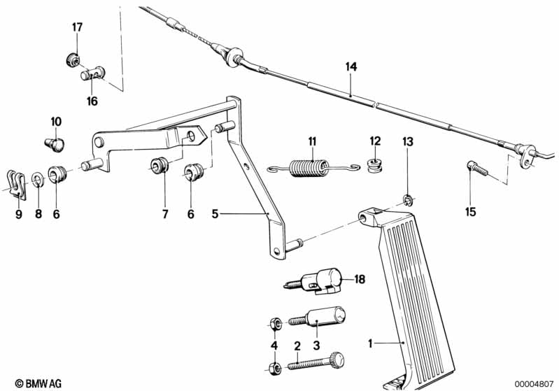 Accelerator pedal/bowden cable