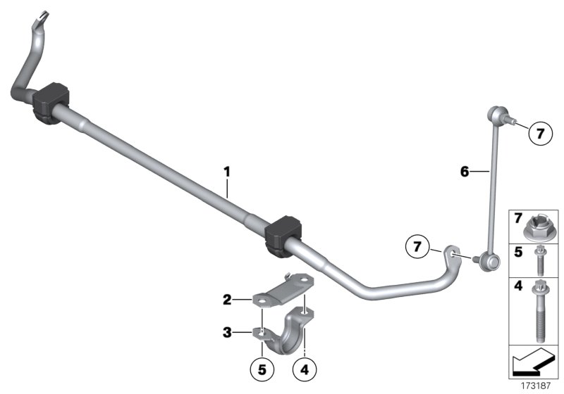 Genuine BMW 31356775429 F02 F01 Stabilizer Front With Rubber Mounting (Inc. 750i, 740d & 740i) | ML Performance UK Car Parts