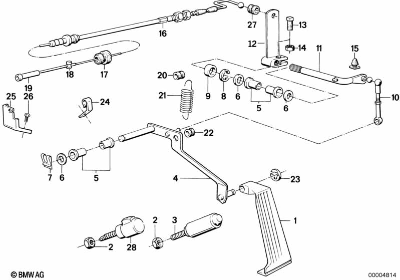 Accelerator pedal/bowden cable