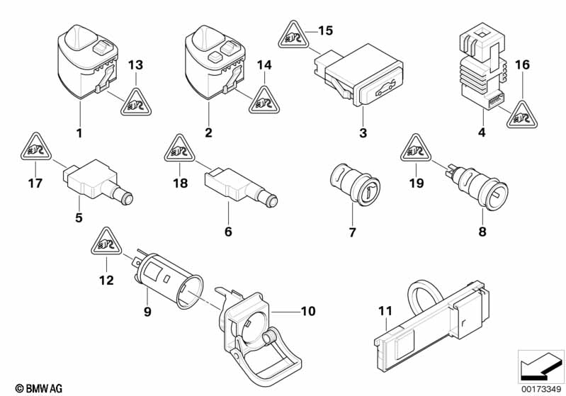 Various switches/cigar lighter