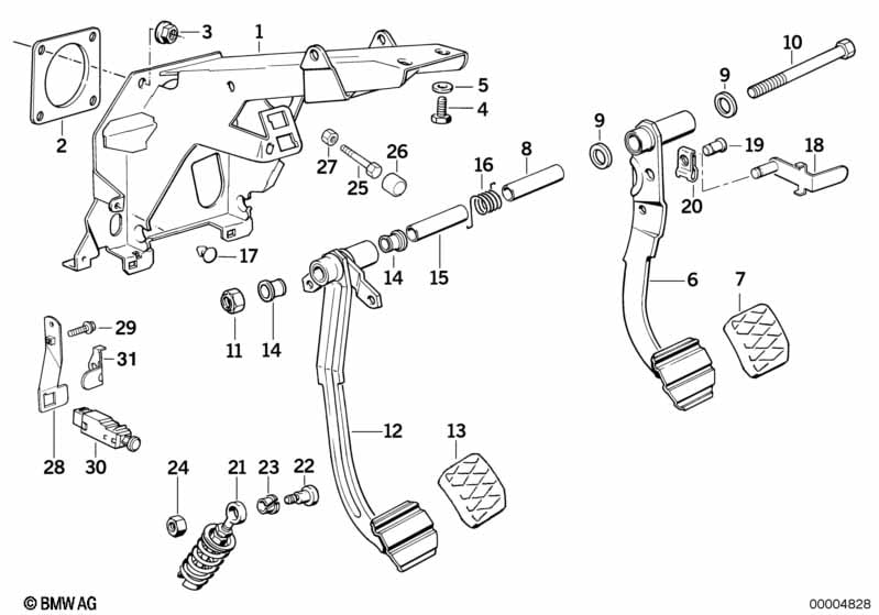Pedals/stop light switch