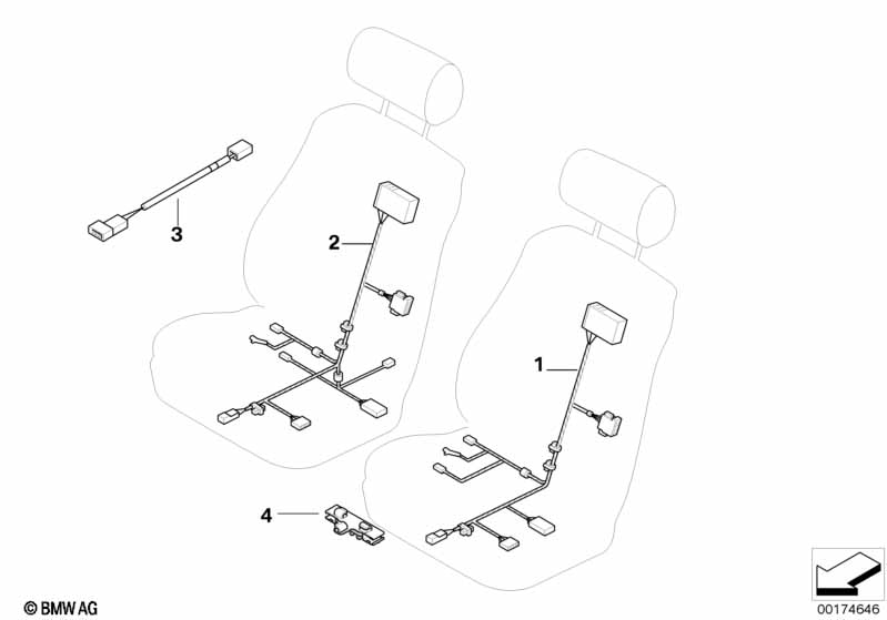 Wiring set, basic/sports seat, manual