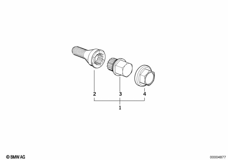 Wheel bolt lock with adaptor