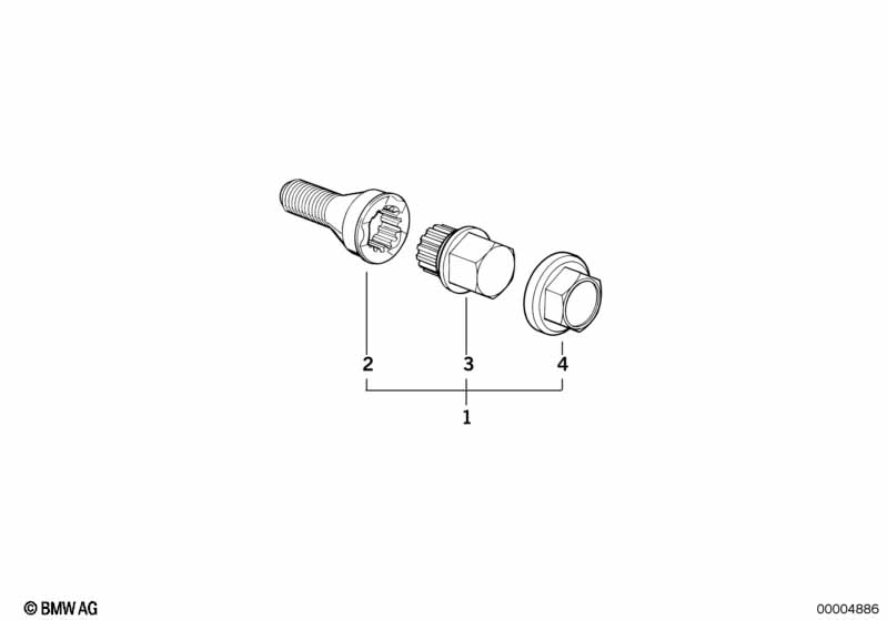 Wheel bolt lock with adaptor
