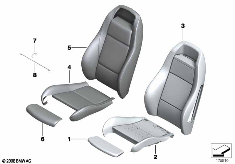 Genuine BMW 52107266856 E89 Leather Cover Sport Backrest Right WALNUSS (Inc. Z4 35i, Z4 18i & Z4 30i) | ML Performance EU Car Parts