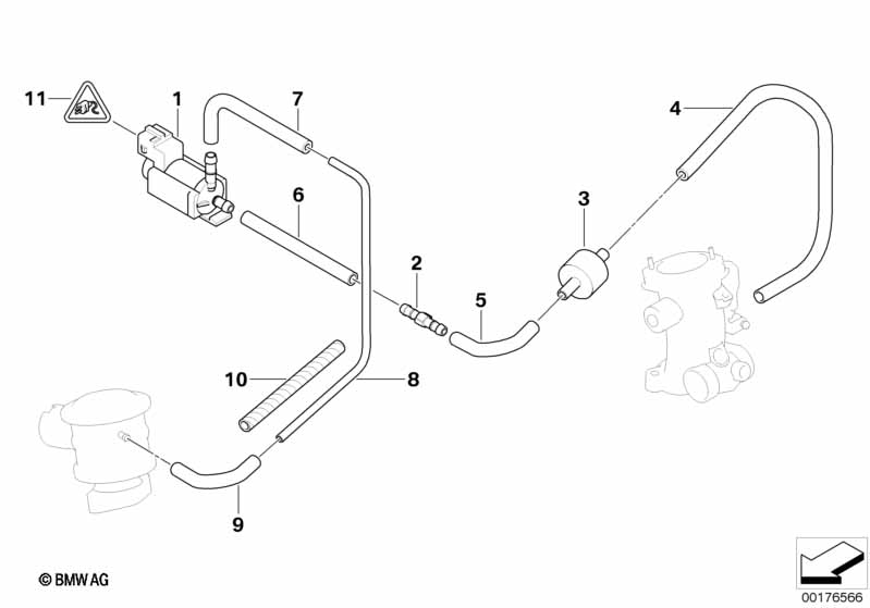 Genuine BMW 11727837592 E39 E52 E60 Hose (Inc. M5 & Z8) | ML Performance UK Car Parts