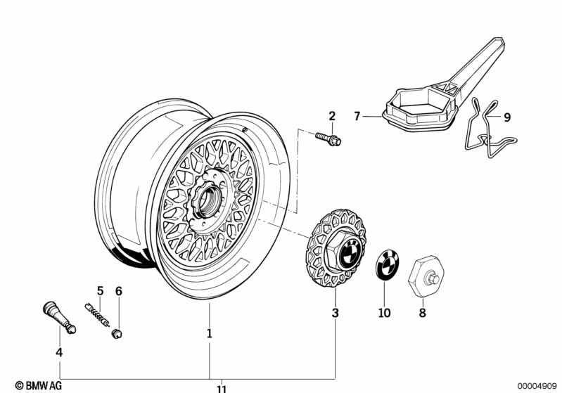 Genuine BMW 36131179828 E34 E24 E32 Hub Cap (Inc. 740i, 525tds & M635CSi) | ML Performance UK Car Parts