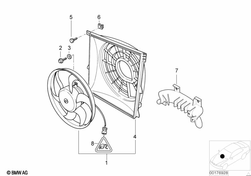 Sací ventilátor a montážní díly