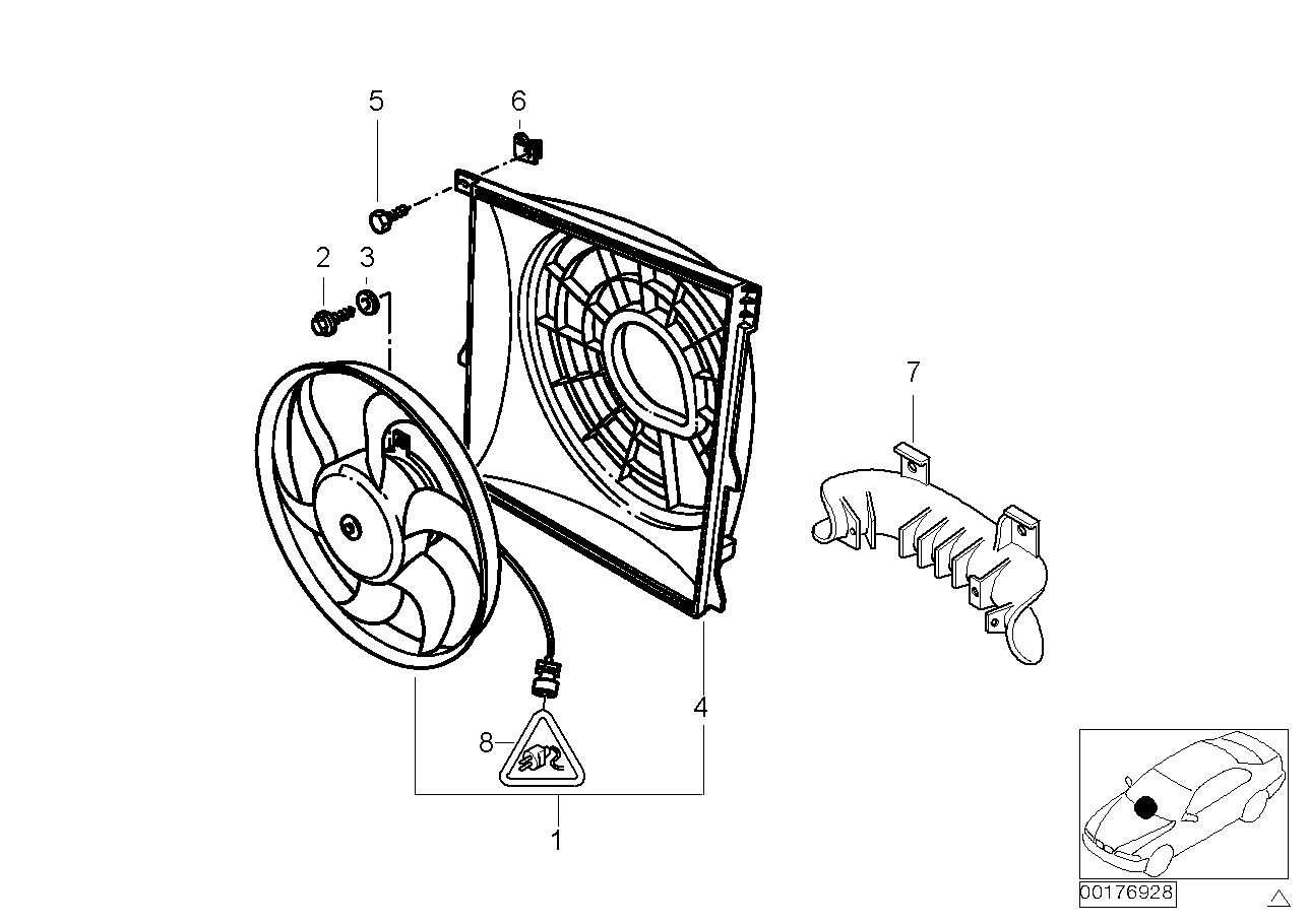 Suction fan and mounting parts