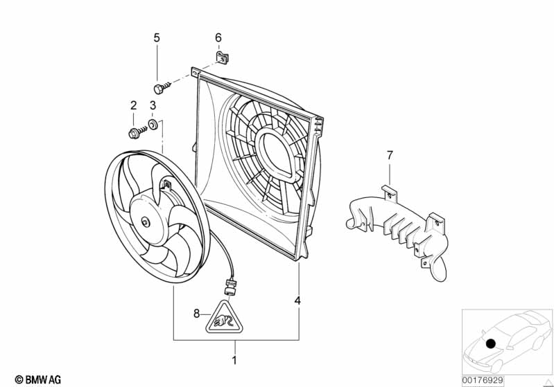 Sací ventilátor a montážní díly